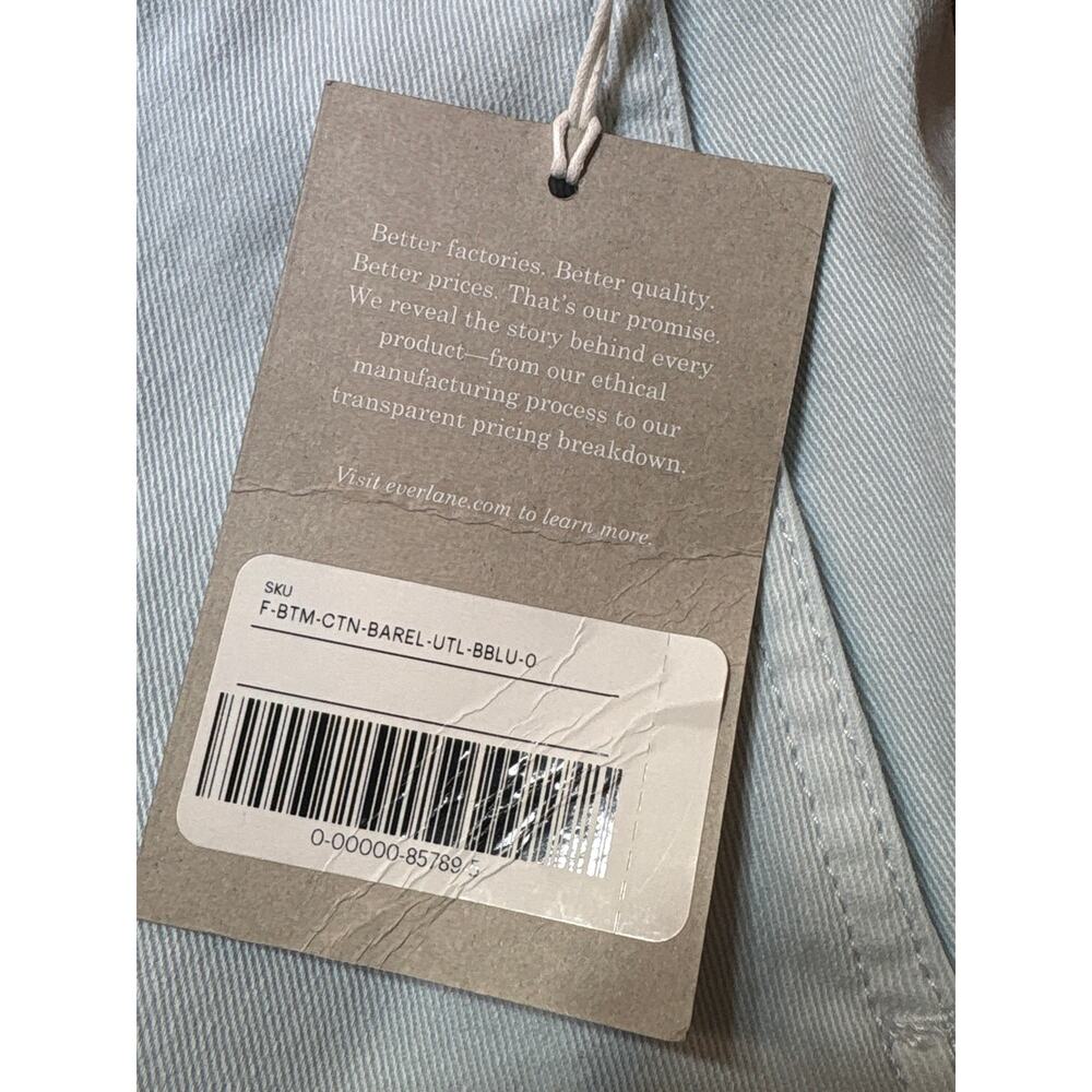 Everlane Utility Barrel Jeans Light Wash Cropped Tapered Denim Size 0 NWT - Picture 5 of 13
